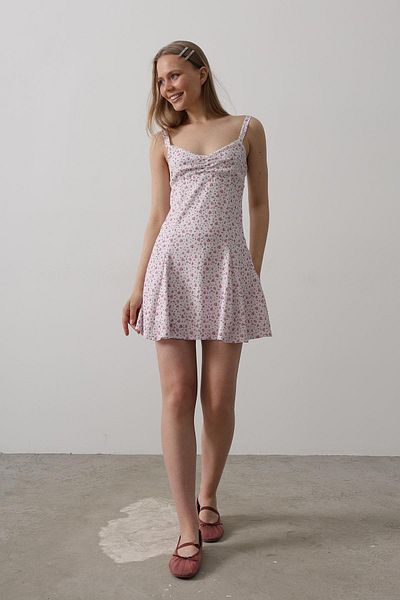 LOKADI Women's Floral Patterned Strap Mini Dress