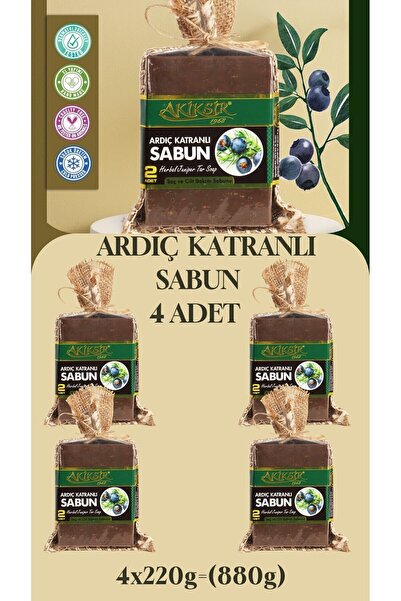 Akiksir Doğal Ardıç Katranlı Sabun 4x220g (880g)