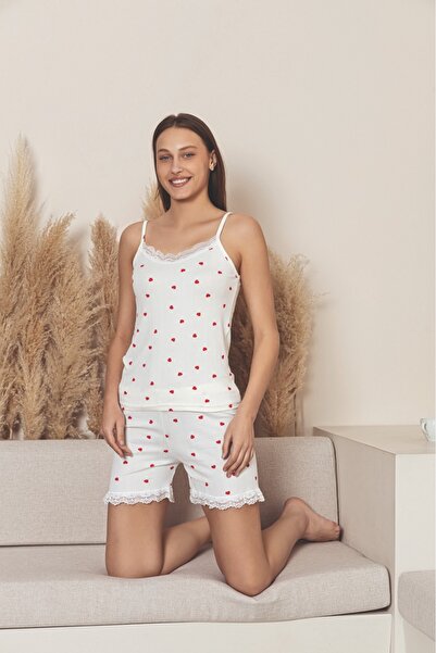 Huq Moda Women's Pegasus Fabric Pajama Set with Strap Shorts