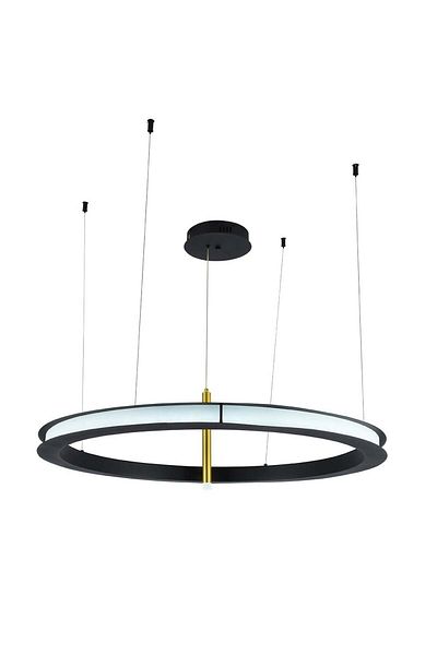 Ucandle Modern Circular LED Ring Pendant Chandelier - Black, Diameter 80 cm