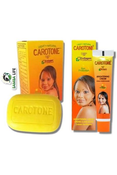 Carotone Brightening Cream (Tube) 1oz Bundle with Brightening Soap 6.7 Ounces Fridge Magn