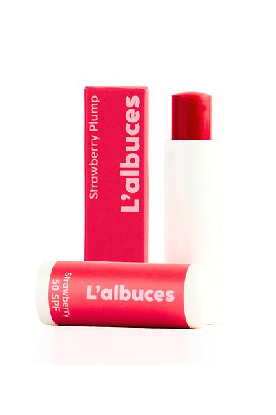 L'albuces Strawberry 30 Spf Plump Lip Balm-Plumping Lip Moisturizer