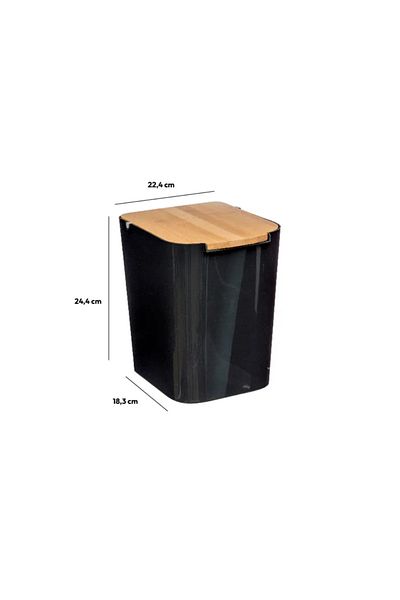 5FIVE Natureo Black waste bin, plastic, 5 liters