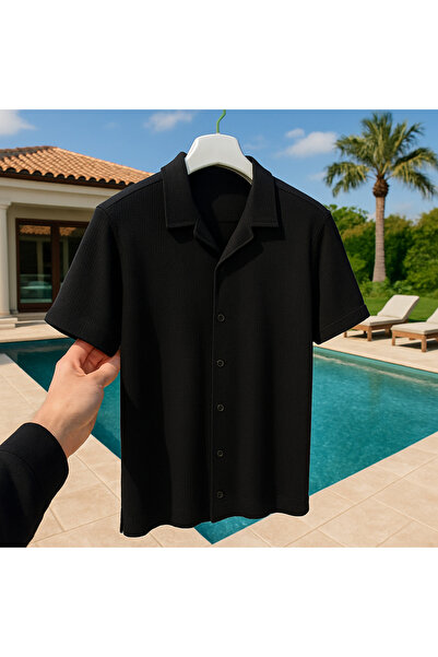 LC Waikiki ÖZEL TASARIM %100 pamuk premium kısa kol düğmeli erkek gömlek