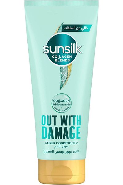 Sunsilk بلسم مزيج الكولاجين للشعر التالف، للتخلص من التلف، غني بالكولاجين والنياسيناميد