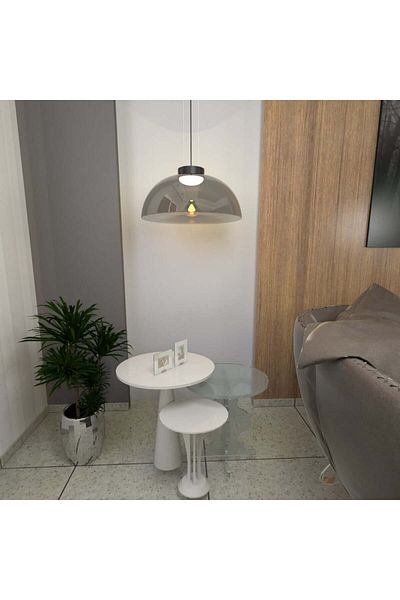 Ucandle Round Glass Pendant Light - Grey