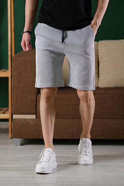 Oksit Ανδρικό σορτς βερμούδας Ethan ριγέ υφαντό Slim Fit Lycra