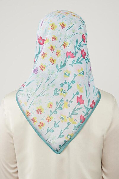 Levidor Πράσινο φλοράλ βαμβακερό κασκόλ