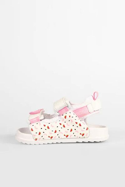 Vicco İnkago Phlon Light Sole Velcro Children's Sandals White Fuchsia