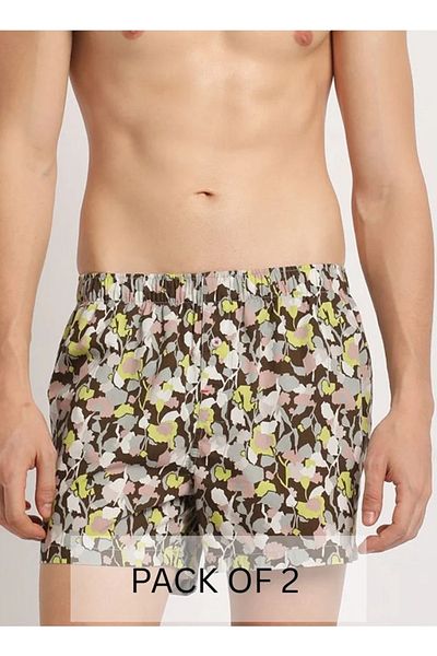 The Bear House Men's Cotton Boxers Pack of 2 Soft, Breathable & Comfortable Fit for Daily Wear