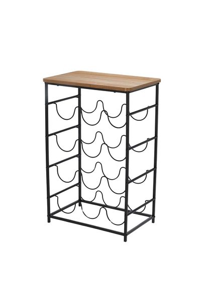 Gift Design Wine rack for 12 bottles, metal, 46x26x60 cm, brown
