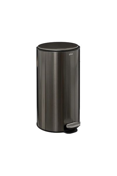5FIVE Delta pedal bin, metal, smoke black, 30 liters, 31.5 x 31.5 x H62 cm