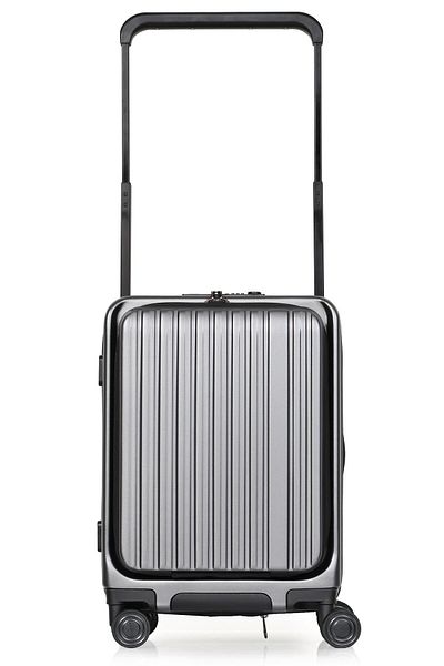 MORANO Morano Smart Cabin Luggage with Front and Back Pockets and 4 Spinner Wheels 20 Inch