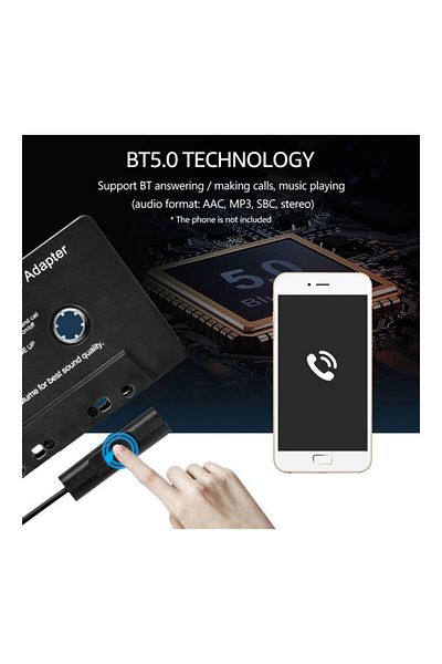 Generic Bt Car Bluetooth Tape Adapter Car Audio Bluetooth Tape Receiver, Wireless Tape Auxiliary Adapter