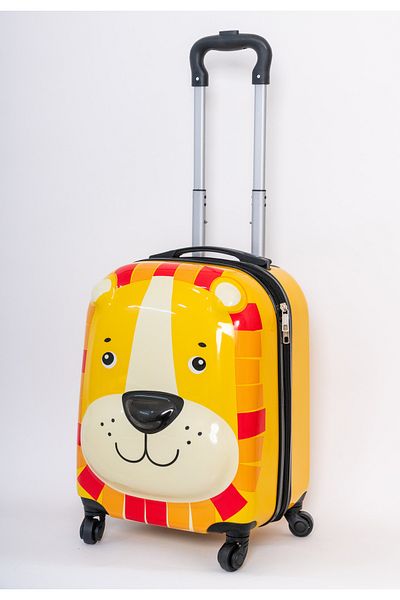 Mnuk Zoo Lion Hard-sided Polycarbonate Kids Trolley Bag-16 Inches- Yellow