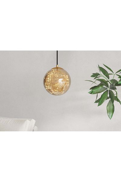 Ucandle Gold LED pendant light with honeycomb glass