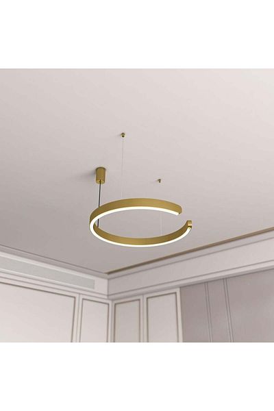 Ucandle 60cm Gold Round LED Pendant Chandelier