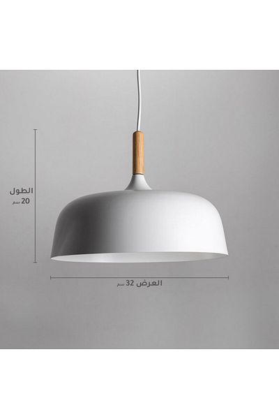 Ucandle Single white pendant light with wooden base