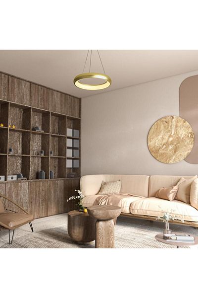 Ucandle Modern golden circular chandelier