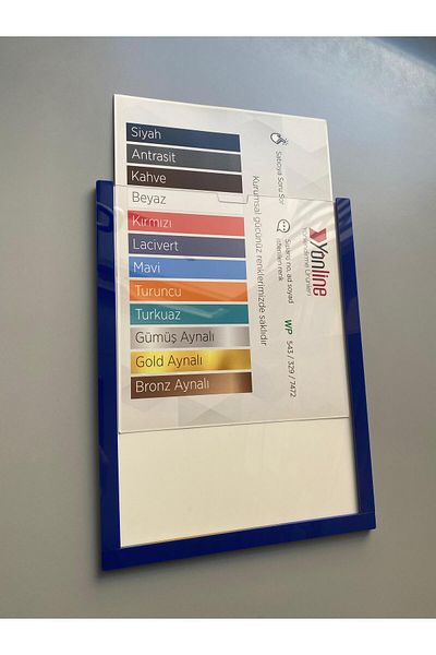 Yönline 4 Pieces A4 Navy Blue Document Certificate Frame Self-Adhesive Easy to Replace Foil