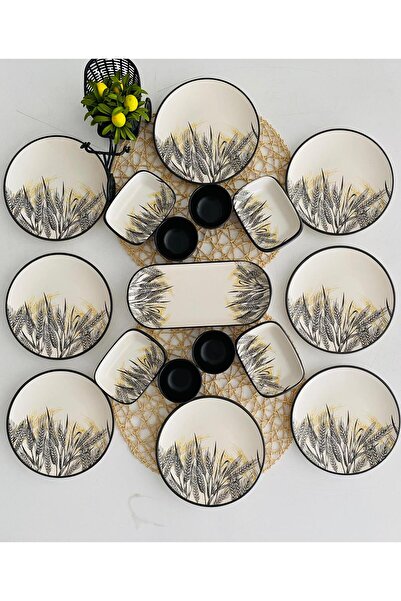 Keramika Takım Kahvaltı 17 Parça 8 Kişilik Sarı Başak