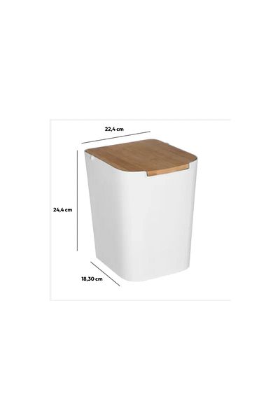 5FIVE Natureo White waste bin, plastic, 5 liters
