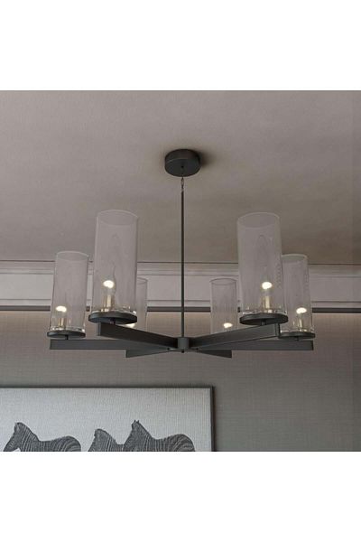 Ucandle Classic circular black metal chandelier