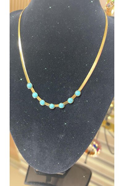 ZEYNVA قلادة من الفولاذ الأزرق