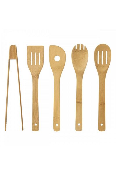 5FIVE Bangkok knife set, bamboo, stainless steel, 10 pieces