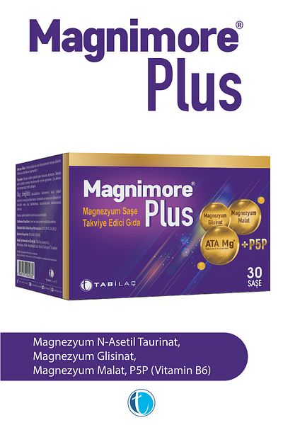 Magnimore Plus Magnesium 30 Sachets N-Acetyl Taurinate Bisglycinat Malate Vitamin B6 P5P