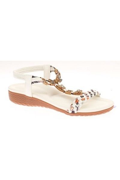 Voyager Women's Beaded Accessory Comfortable Soft Sole Sandals B106