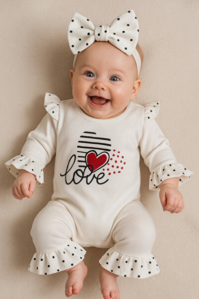 Cherub Baby Love Yazılı Kalpli Tulum