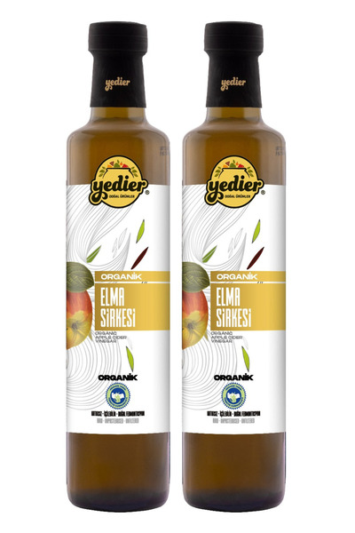 Yedier Organik Elma Sirkesi 500 ml x 2 Adet