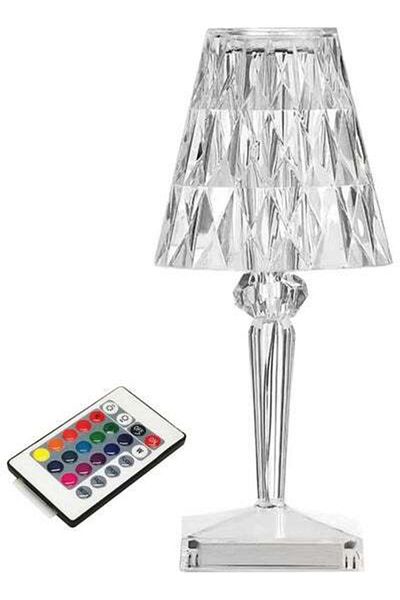 HALAMODO Acrylic Diamond Table Lamp Remote & Touching Control Multicolour
