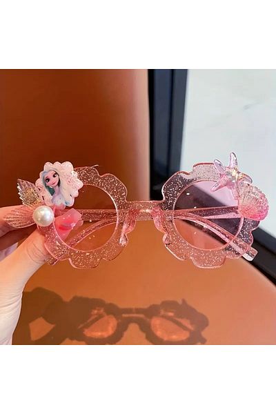 The Cloudish Shop Sun Glasses for Girls Glitter Elsa Pink /Uv400 Protected