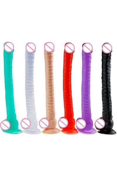 WildFashion Giant, realistic dildo with ridges and silicone suction cup, transparent TOY343-00