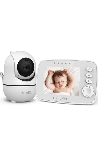Smart Vibe Baby Monitor Wifi Hellokid™ Se-3m Auto Night Vision, Temperatura/umiditate, Mod Eco, Zoom, Melodii