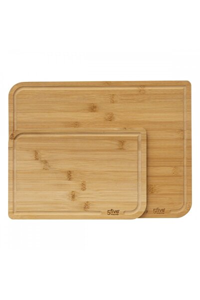 5FIVE Set de 2 tocătoare Davos, bambus, 35 x 25 x Î 1,4 cm 0,75 kg, 22 x 15 x...