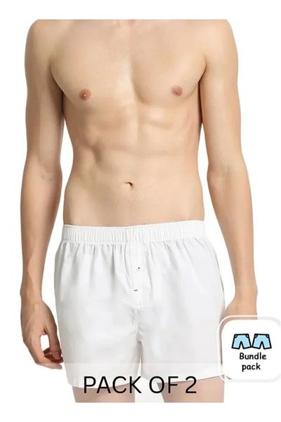 The Bear House Men's Cotton Boxers Pack of 2 Soft, Breathable & Comfortable Fit for Daily Wear