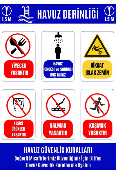 Girl Power 35 X 50 Pool Safety Rules Warning Sign Foil Printing on 3 mm Dekota
