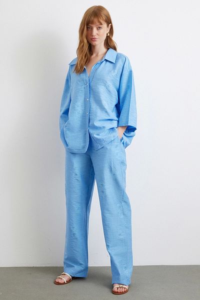 Never more Casual Trousers with Back Pocket Blue