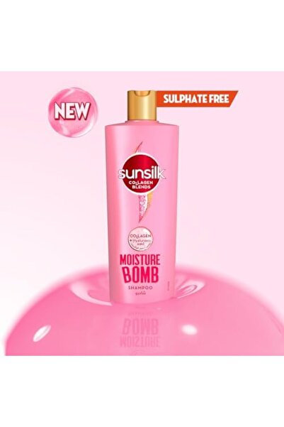 Sunsilk Collagen Blends Moisture Bomb Shampoo 350ml – For Dry Hair with Collagen & Hyaluronic Acid