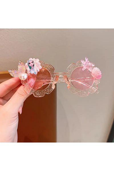 The Cloudish Shop Sun Glasses for Girls Glitter Elsa Pink /Uv400 Protected