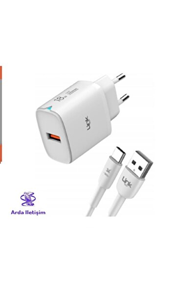 ARDA İLETİŞİM Linktech C303 18w Auto Id Type-c Kablolu Şarj Aleti Set