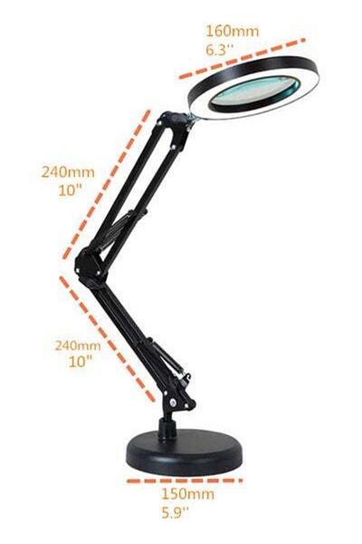 HALAMODO LED Desk Lamp Black 43x7.5x26.5cm