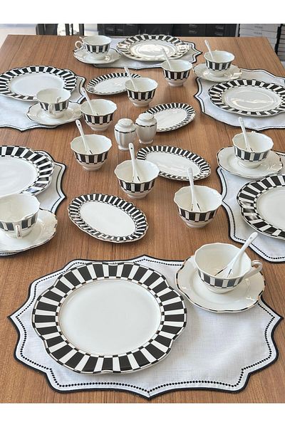 MD MİMOZA DEKOR Breakfast Set 42 Pieces Victory for 6 People