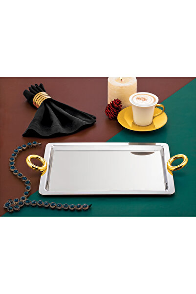 ÖZLİFE صينية الشاي MIA باللون الذهبي العادي