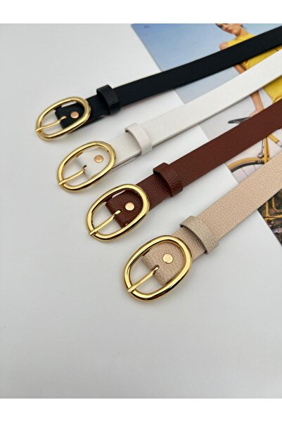 Desre Moda Curea de damă cu cataramă ovală din 4 piese, centură de haină, cen...