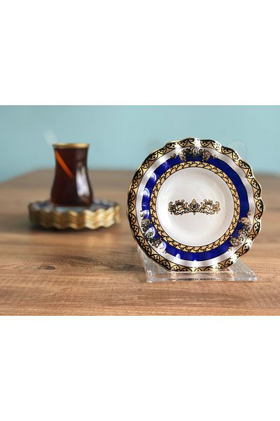 B&M Crown Patterned Curved Tea Plate 6 Pieces