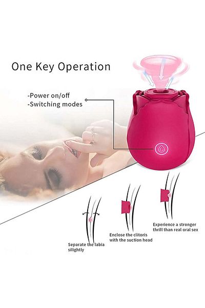 WildFashion Vibrator cu suctiune/aspiratie pentru stimularea clitorisului, forma de trandafir, Galben TOY331-9